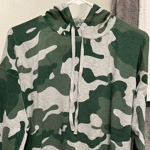 Aqua camo pullover hoodie
